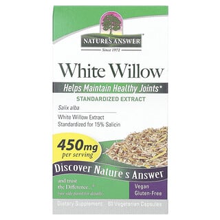 Nature's Answer, Saule blanc, 450 mg, 60 capsules végétariennes