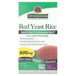 Nature's Answer, красный ферментированный рис, 600 мг, 90 вегетарианских капсул