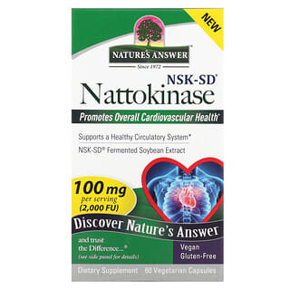 Nature's Answer, Natokinasa, 100 mg, 60 cápsulas vegetales