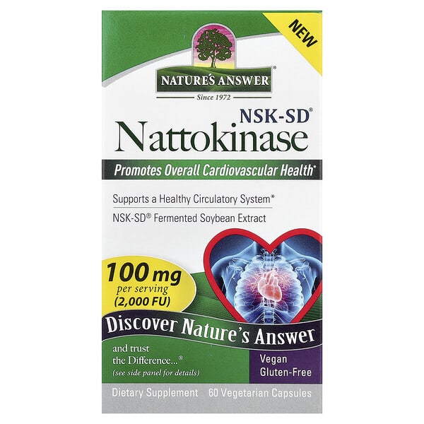 Nature's Answer, 納豆激酶，100 毫克，60 粒素食膠囊