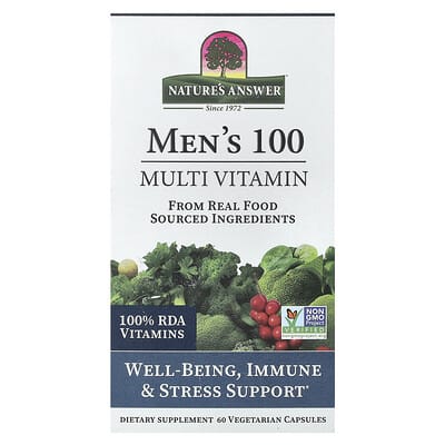 Nature's Answer, Men's 100, Multivitamin, 60 Vegetarian Capsules