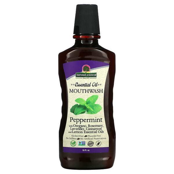 Nature's Answer, Enjuague oral con aceites esenciales, hierbabuena, 16 fl. Oz