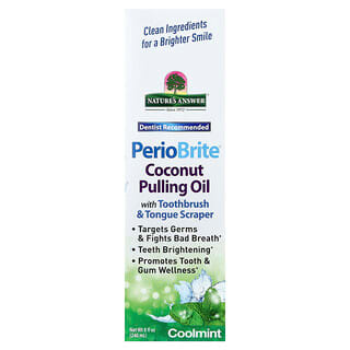 Nature's Answer, 帶牙刷和刮舌器的 PerioBrite 椰子油拔，Coolmint，8 液量盎司（240 毫升）