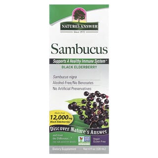 Nature's Answer, Sambucus, Black ElderBerry, Alcohol-Free, 12,000 mg, 4 fl oz (120 ml)