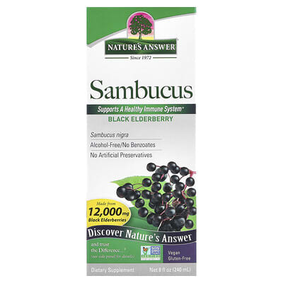 Nature's Answer, Elderberry, Black Elderberry, Ethanol-Free, 2500 mg, 8 fl oz (240 ml)