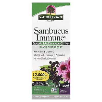 Nature's Answer, Elderberry Immune Help, Black Elderberry Flavor, 4 fl oz (120 ml)