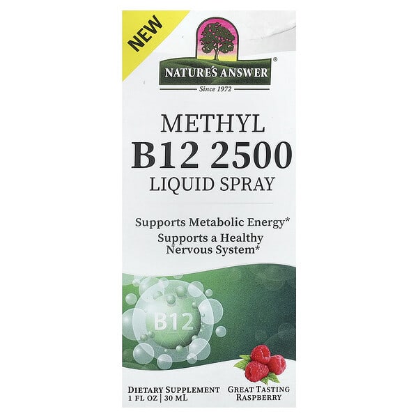 Methyl B12 2500 Liquid Spray, Raspberry, 1 fl oz (30 ml)