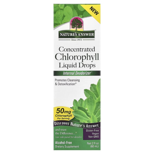 Concentrated Chlorophyll Liquid Drops, Alcohol-Free, 2 fl oz (60 ml)