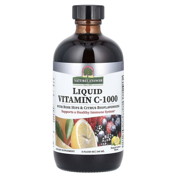 Liquid Vitamin C-1000 with Rose Hips & Citrus Bioflavonoids, Natural Lemon, 8 fl oz (240 ml)