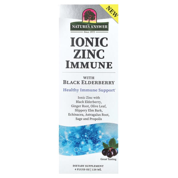 Ionic Zinc Immune with Black Elderberry, 4 fl oz (120 ml)