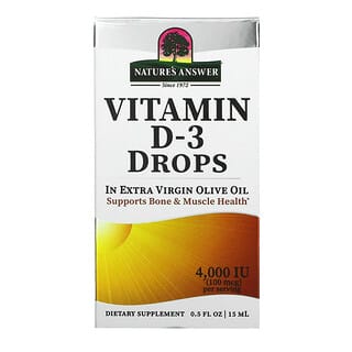 Nature's Answer, Gouttes de vitamine D3, 100 µg (4000 UI), 15 ml