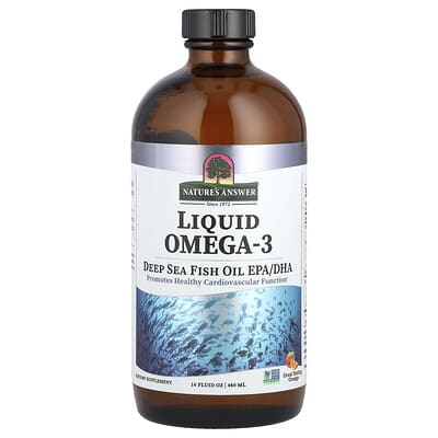 Nature's Answer, Liquid Omega-3 Fatty Acids, Deep Sea Fish Oil EPA/DHA, Orange Flavor, 16 fl oz (480 ml)