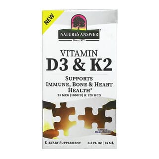 Nature's Answer, Vitamina D3 e K2, 15 ml (0,5 fl oz)