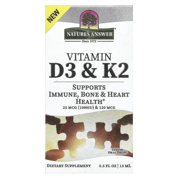 Nature's Answer Vitamin D3 & K2, 0.5 fl oz (15 ml)