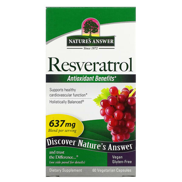 Nature's Answer, Resveratrol, 637 mg, 60 cápsulas vegetales