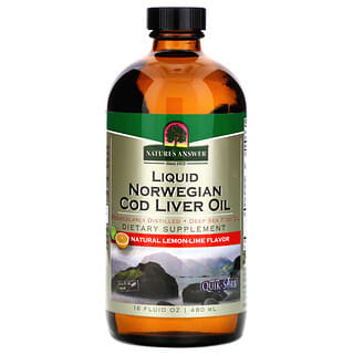 Nature's Answer, 液體挪威鱈魚肝油，天然檸檬味，16 盎司（480 毫升）