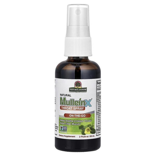 Natural MulleinX® Throat Spray, 2 fl oz (60 ml)