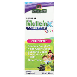 ناتشرز أنسر‏, Natural Mullein-X شراب للسعال ، للأطفال ، 4 أونصة سائلة (120 مل)