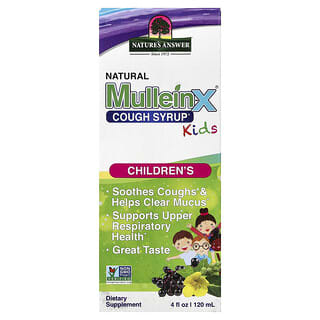 ناتشرز أنسر‏, Natural Mullein-X شراب للسعال ، للأطفال ، 4 أونصة سائلة (120 مل)