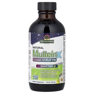 Nature's Answer, 천연 Mullein-X 기침 시럽 PM, 야간용, 120ml(4fl oz)