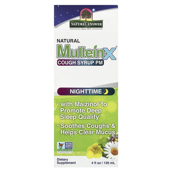 Nature S Answer Natural Mullein X Cough Syrup Pm Nighttime 4 Fl Oz 120 Ml