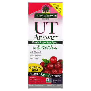 Nature's Answer, UT Answer, D-Manose e Concentrado de Cranberry, 4.870 mg, 120 ml (4 fl oz)
