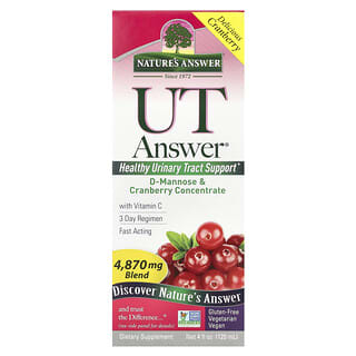 Nature's Answer, UT Answer, D-Manose e Concentrado de Cranberry, 4.870 mg, 120 ml (4 fl oz)