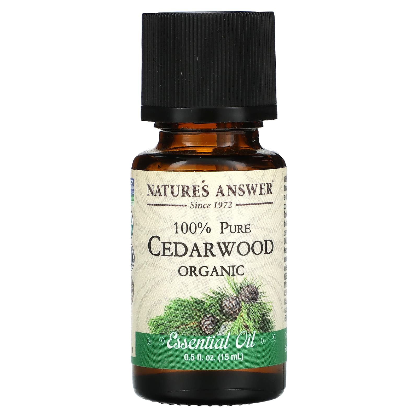 Nature S Answer 100 Pure Organic Essential Oil Cedarwood 0 5 Fl Oz 15 Ml