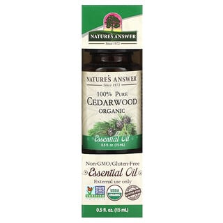 Nature's Answer, 100% Pure Organic Essential Oil, Cedarwood, 0.5 fl oz (15 ml)