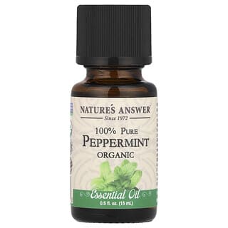 Nature's Answer, 100% Pure Organic Essential Oil, Peppermint, 0.5 fl oz (15 ml)