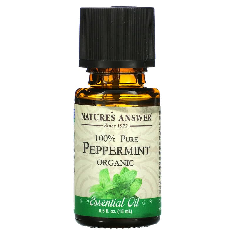 Nature's Answer USDA Organic Peppermint Essential Oil, 100% Pure, Natural  Aromatherapy Oil for Diffuser/Humidifier, Steam Distilled 0.5 fl oz. (15ml)
