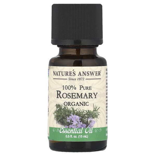 Nature's Answer, 100% чисто органично етерично масло, розмарин, 0,5 течни унции (15 ml)