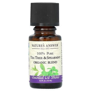 Nature's Answer, 100% Pure Organic Essential Oil Blend, Tea Tree & Spearmint, 0.5 fl oz (15 ml)