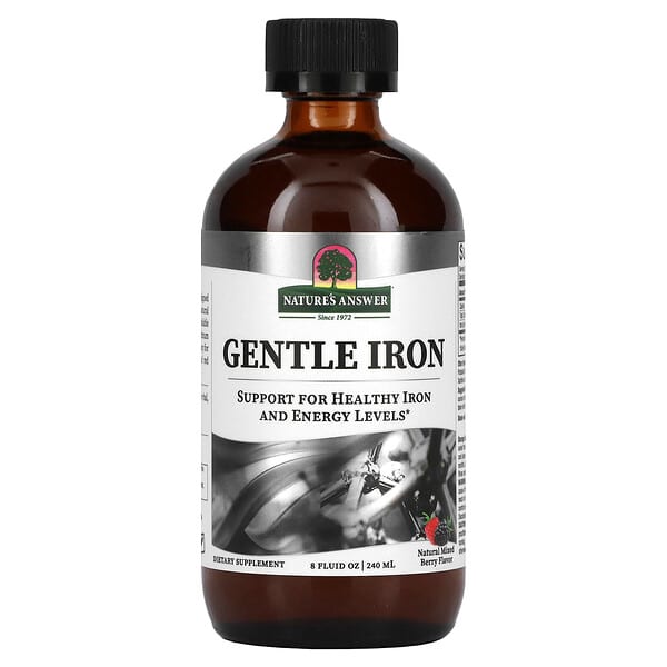 Nature's Answer‏, Gentle Iron, Natural Mixed Berry, 8 fl oz (240 ml)