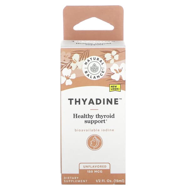 Natural Balance Thyadine, Healthy Thyroid Support, Unflavored, 150 mcg, 0.5 fl oz (15 ml)