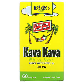 Natural Balance, Happy Camper, Raíz blanca de kava kava, 450 mg, 60 cápsulas vegetales