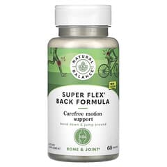 Natural Balance Super Flex Back | Herbal Supplement Supports Lower Back  Muscle Comfort | Features Turmeric, Ginger, Glucosamine, MSM & Kava | 60 Ct
