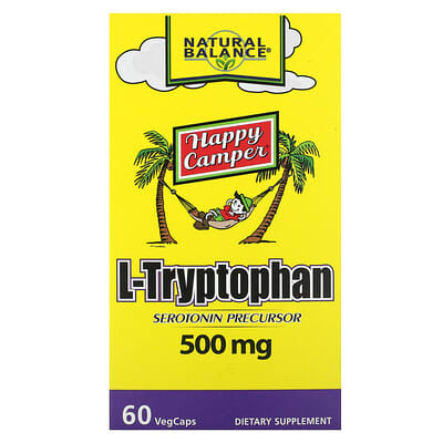 Natural Balance, Happy Camper, L-Tryptophan, 500 mg, 60 Vegetarian Capsules