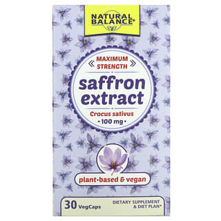 Natural Balance, Saffron Extract, Maximum Strength, 100 mg, 30 VegCaps