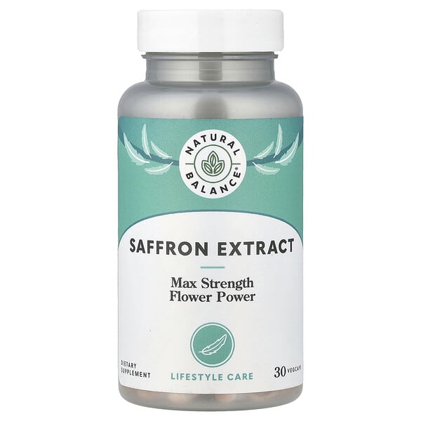 Natural Balance, 사프란 추출물, 맥시멈 스트렝스, 100mg, 베지 캡슐 30정