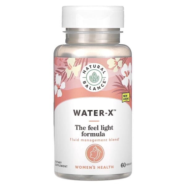 Natural Balance, 여성 건강, 워터-X, 베지 캡슐 60정