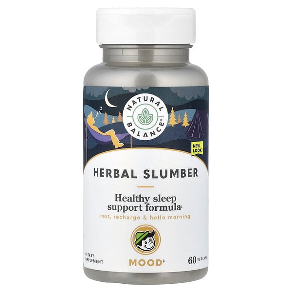 Natural Balance, 허브 슬럼버, 건강한 수면 지원 포뮬라, 베지 캡슐 60정