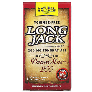 Natural Balance, Long Jack，PowerMax 200，60 粒素食胶囊