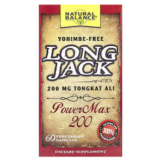 ناتورال بالانس‏, Long Jack ، PowerMax ™ ، 200 ملجم ، 60 كبسولة نباتية