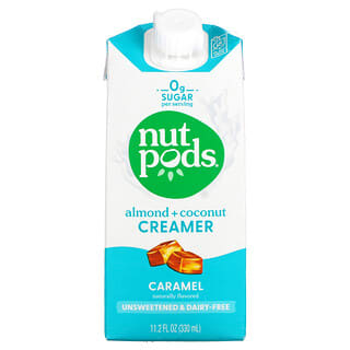 Nutpods, 杏仁 + 椰子奶精，無糖，焦糖味，11.2 液量盎司（330 毫升）