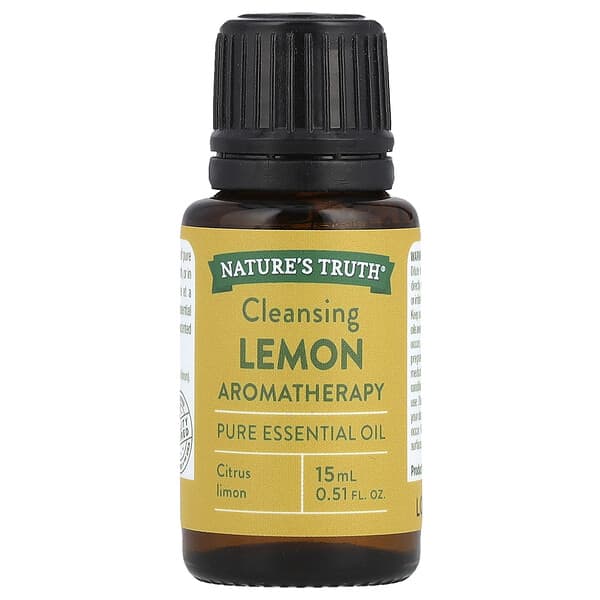 Nature's Truth, ピュアエッセンシャルオイル、クレンジングレモン、15ml（0.51液量オンス）