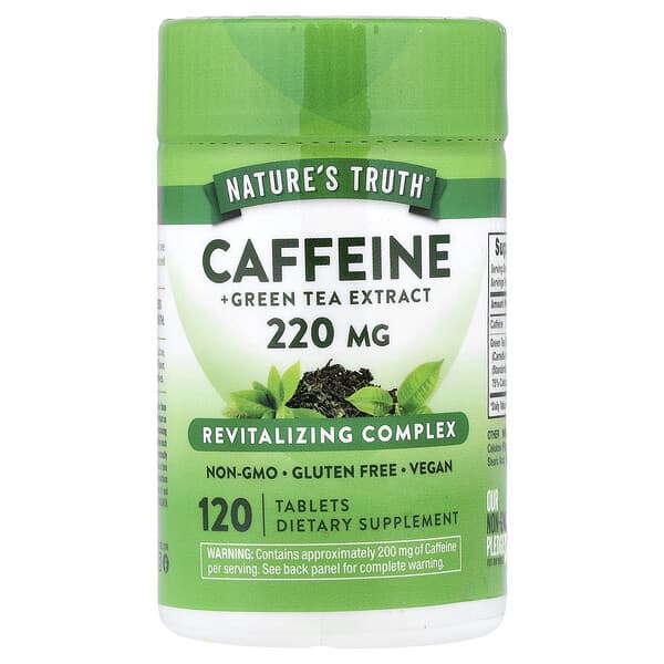 Nature's Truth, Kafein + Ekstrak Teh Hijau, 120 Tablet