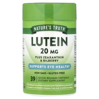 Nature's Truth, Lutein plus Zeaxanthin & Bilberry, Lutein plus Zeaxanthin und Heidelbeere, 39 Weichkapseln mit schneller Freisetzung