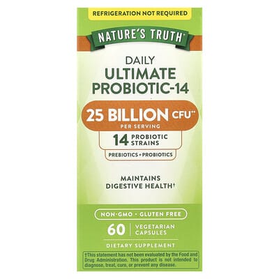 Nature's Truth, Daily Ultimate Probiotic-14, 25 Billion CFU, 60 Vegetarian Capsules