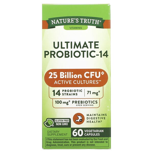 Nature's Truth‏, Ultimate Probiotic-14, 25 Billion, 60 Quick Release Capsules